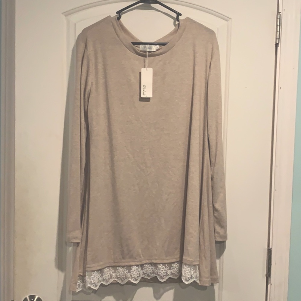long sleeve beige shirt